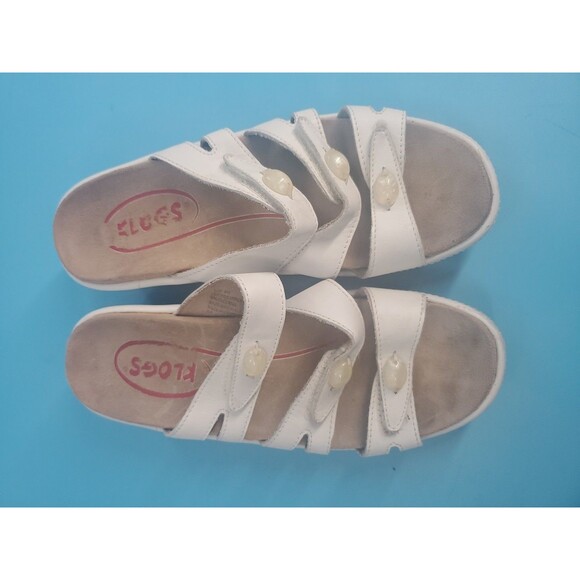 Kloggs Comfort Sandal Sz 8 Leather Back Slide Wedge Slip Resistant White - Picture 3 of 14